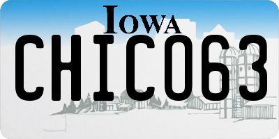 IA license plate CHICO63