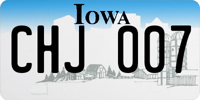 IA license plate CHJ007