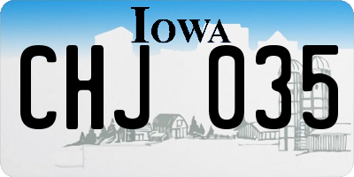 IA license plate CHJ035