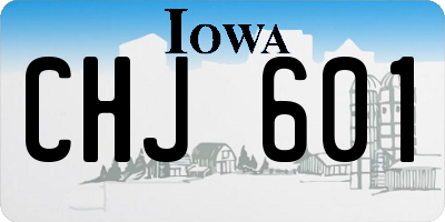 IA license plate CHJ601