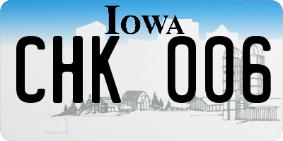 IA license plate CHK006