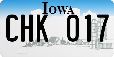 IA license plate CHK017