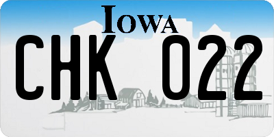 IA license plate CHK022