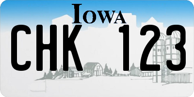 IA license plate CHK123