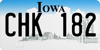 IA license plate CHK182