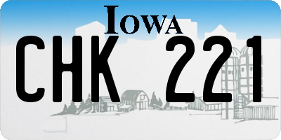 IA license plate CHK221