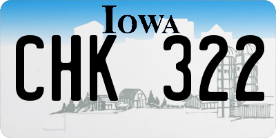 IA license plate CHK322