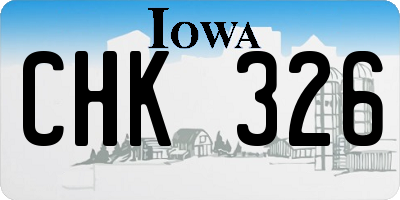 IA license plate CHK326