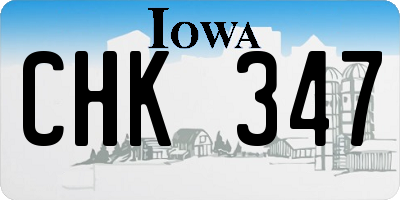 IA license plate CHK347