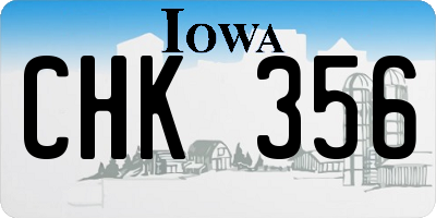 IA license plate CHK356