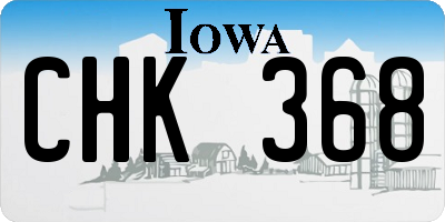 IA license plate CHK368