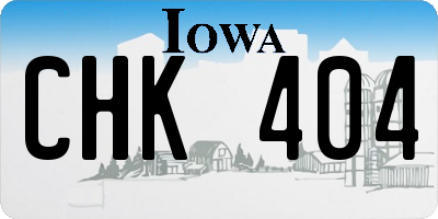 IA license plate CHK404