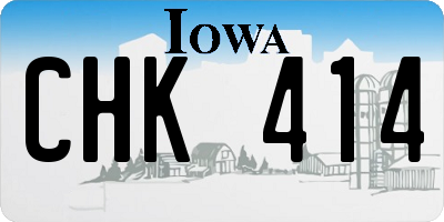 IA license plate CHK414