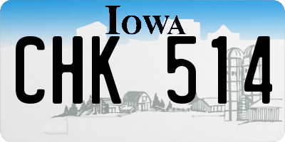 IA license plate CHK514