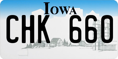IA license plate CHK660