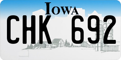 IA license plate CHK692