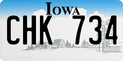 IA license plate CHK734