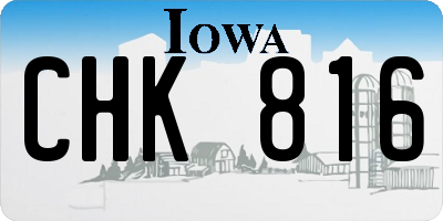 IA license plate CHK816