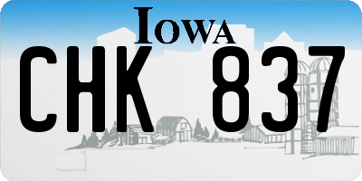 IA license plate CHK837