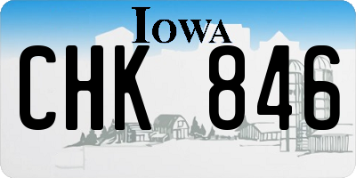 IA license plate CHK846