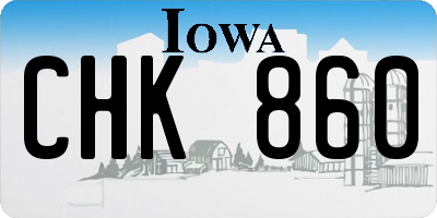 IA license plate CHK860