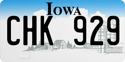 IA license plate CHK929