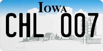 IA license plate CHL007