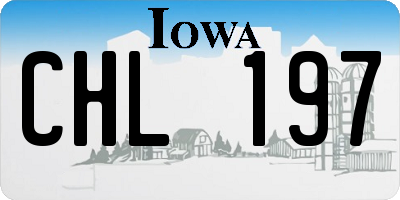 IA license plate CHL197