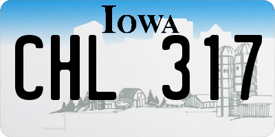 IA license plate CHL317