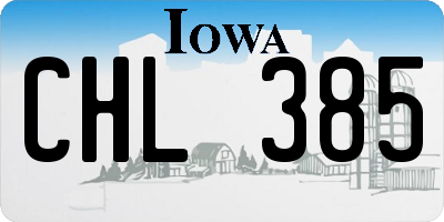 IA license plate CHL385