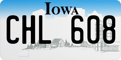 IA license plate CHL608