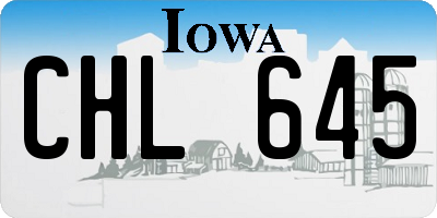 IA license plate CHL645