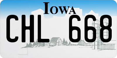 IA license plate CHL668