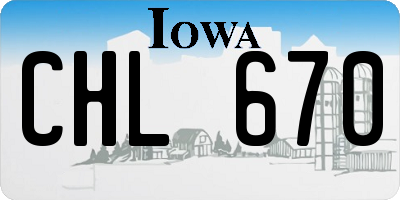 IA license plate CHL670