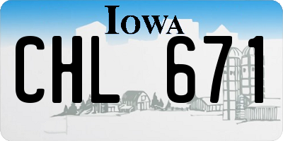 IA license plate CHL671