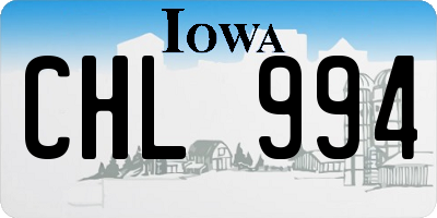 IA license plate CHL994
