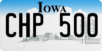 IA license plate CHP500