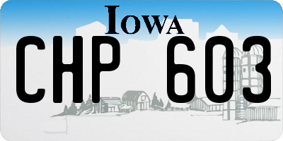IA license plate CHP603