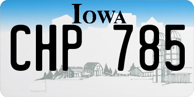 IA license plate CHP785