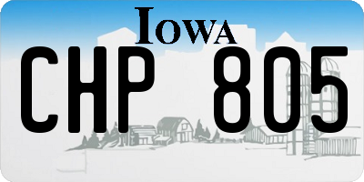 IA license plate CHP805