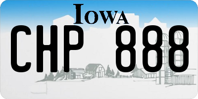 IA license plate CHP888