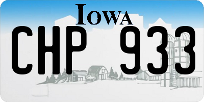 IA license plate CHP933