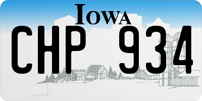 IA license plate CHP934