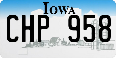 IA license plate CHP958