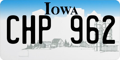 IA license plate CHP962
