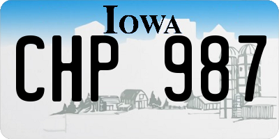 IA license plate CHP987