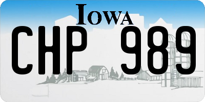 IA license plate CHP989