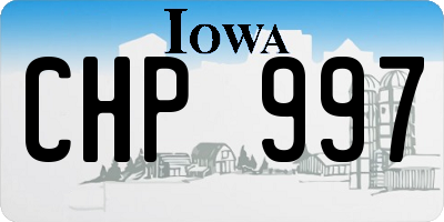 IA license plate CHP997