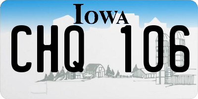 IA license plate CHQ106