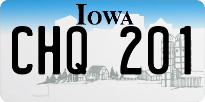 IA license plate CHQ201